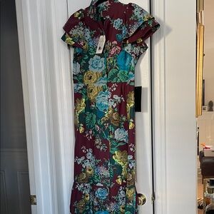 NWT Tuckernuck Burgundy Floral Midi Dress